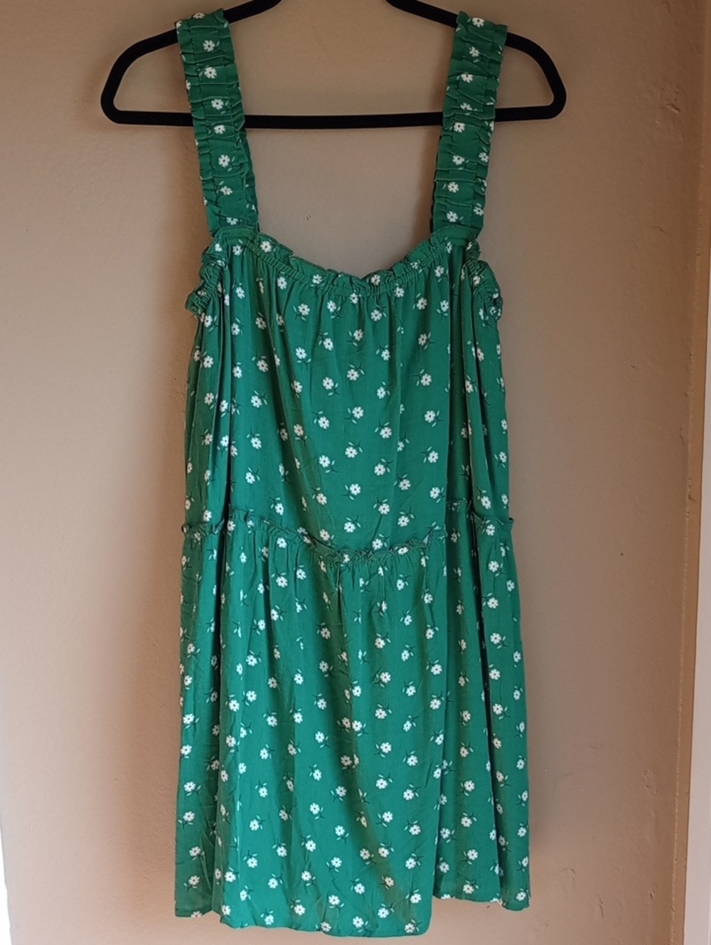 Sadie & Sage Green Pixie Floral Summer Lined Tank Midi Bo Western Dress Size L